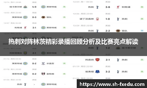 热刺对阵林茨精彩录播回顾分析及比赛亮点解读